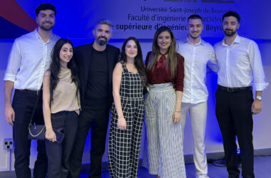 Group photograph with WELD Architecture co-founders at the 2026 ESIB–USJ inauguration