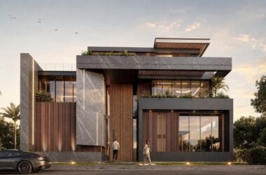 Ella-Elza Villa by WELD Architecture, with stone cladding, timber screens and planted terraces